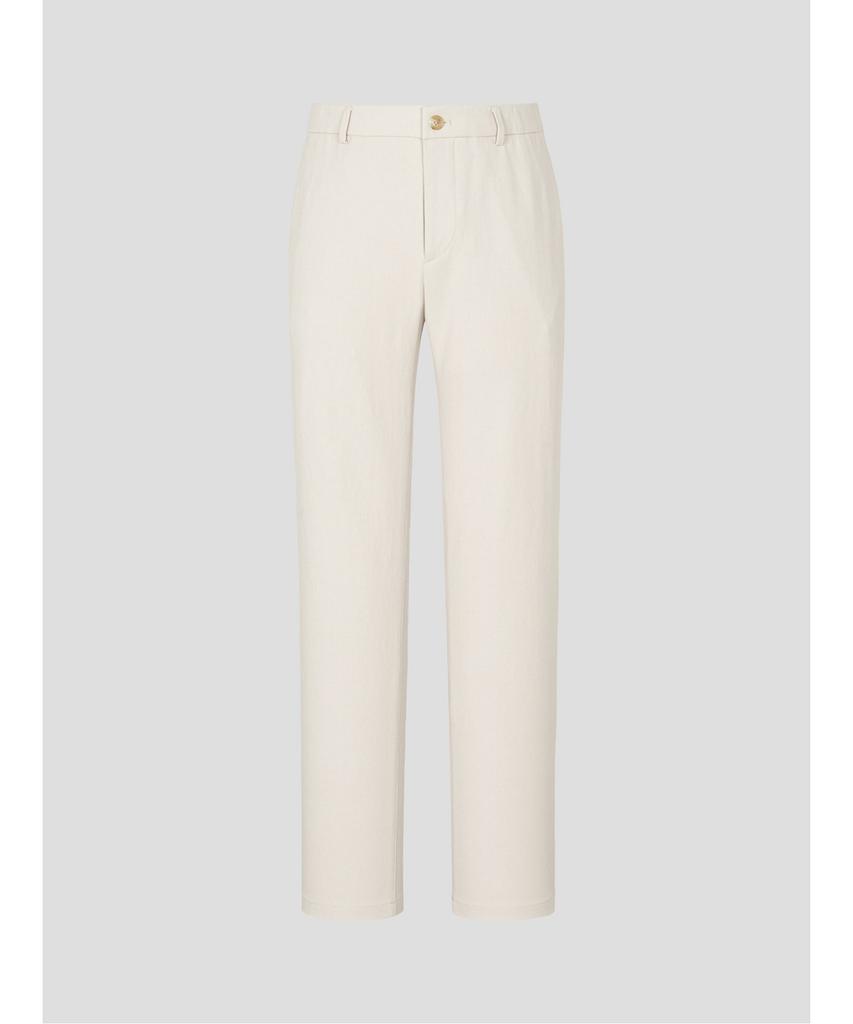 Binpolmen Linen Blend Oxford Standard Fit Pants Ivory
