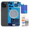 Back Housing for iPhone 15 (6.1-inch) with Glass Rear Cover, Middle Frame, SIM Tray and Repair Tools
