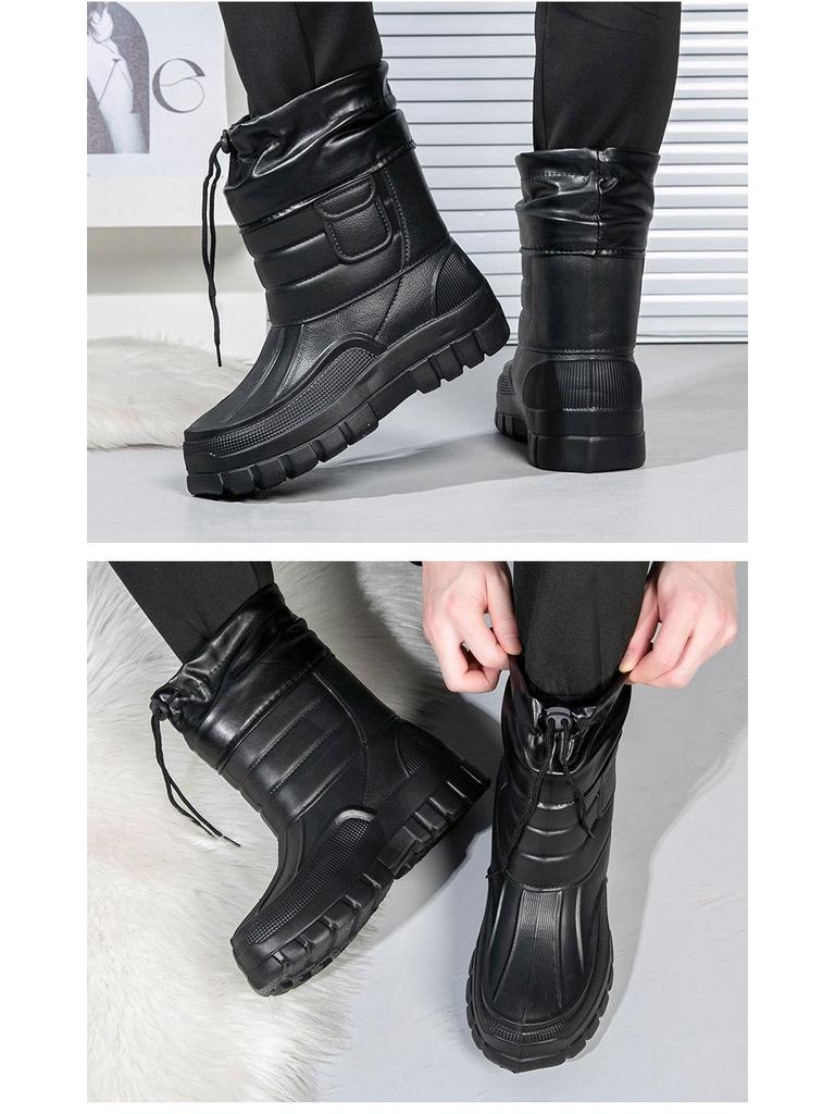 Men's Thickened Non-Slip Waterproof Snow Boots – Fleece-Lined and Cold-Proof for Winter Fishing