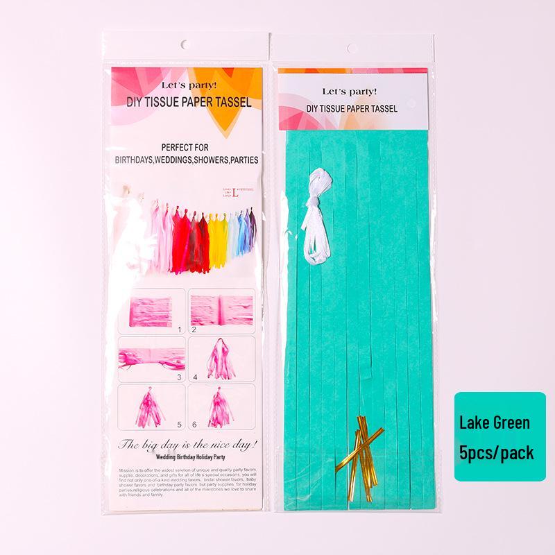 35cm DIY Paper Tassels for Children's Birthday, Wedding, or Festival Decorations - 5pcs/pack