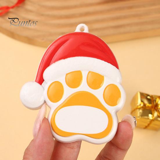 Christmas Tree Ornament for Pets Resin Ornament, Cute Cat Paw/Bone Shaped Xmas Hanging Decoration Memorial Pendant with Santa Hat Tree, Car