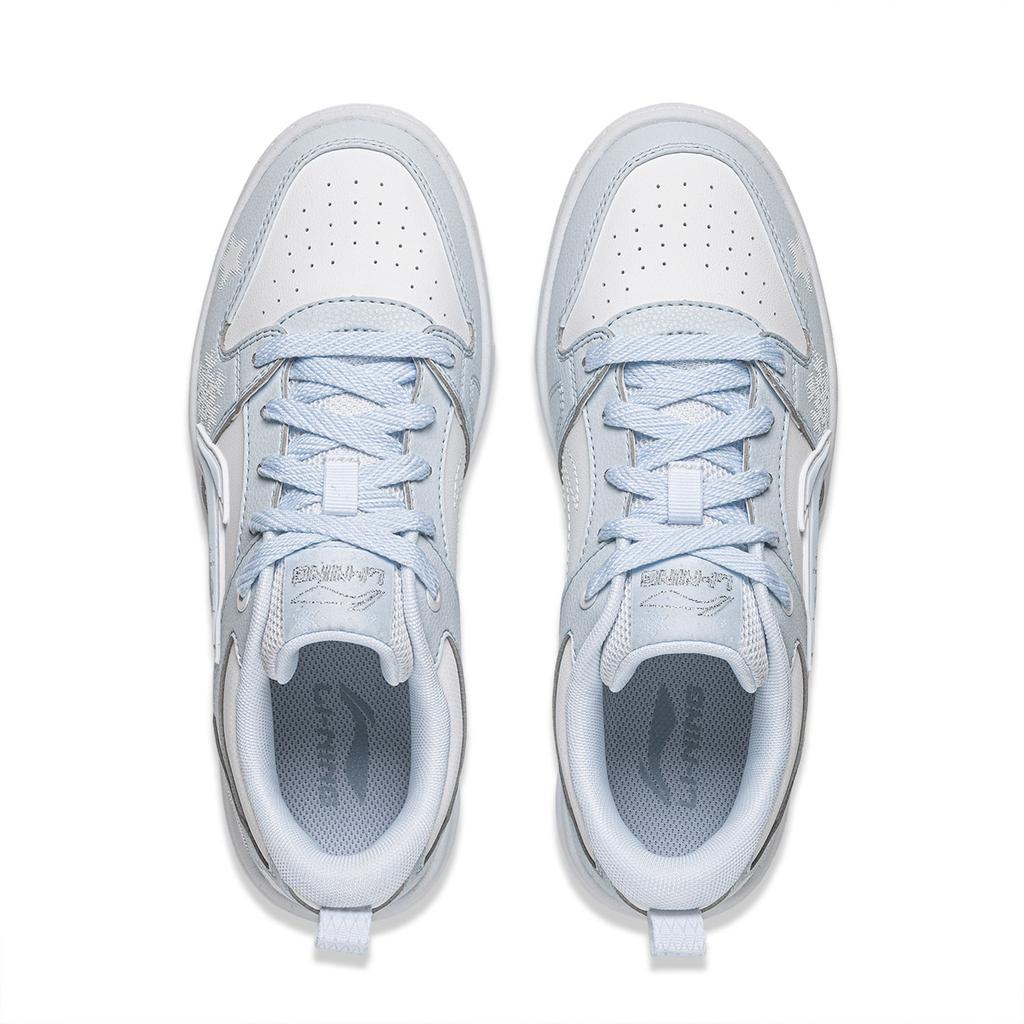 Li-Ning Tianji Lite Fashion Classic Casual Sports Versatile Low-Top Skate Shoes Women sneaker White Blue AGCW254-2