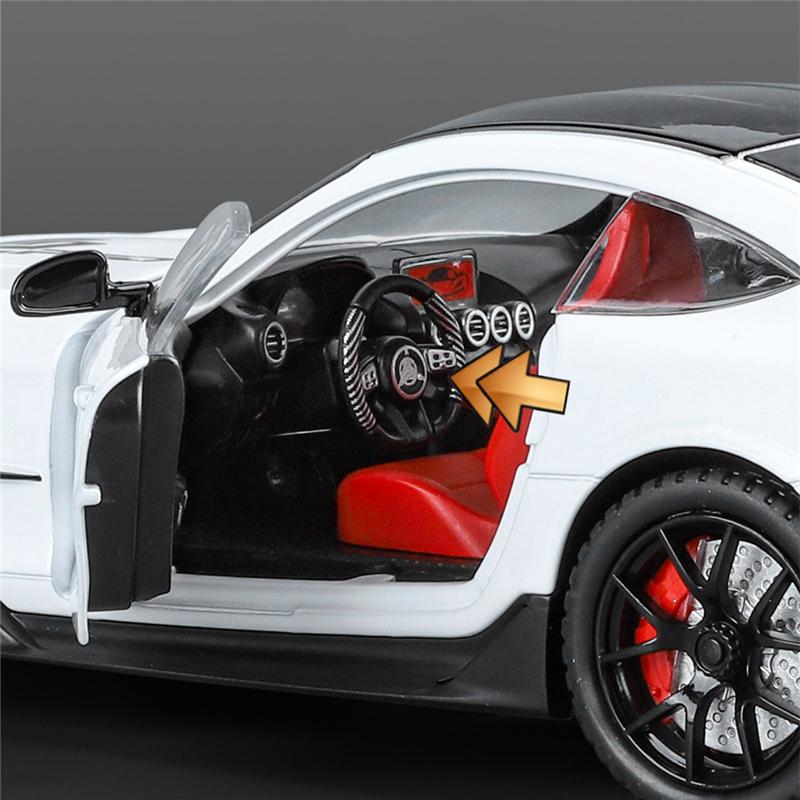 1/24 Benzs-GT GTR Alloy Sports Car Model Diecast & Toy Vehicles Metal Racing Car Model High Simulation Sound and Light Kids Gift