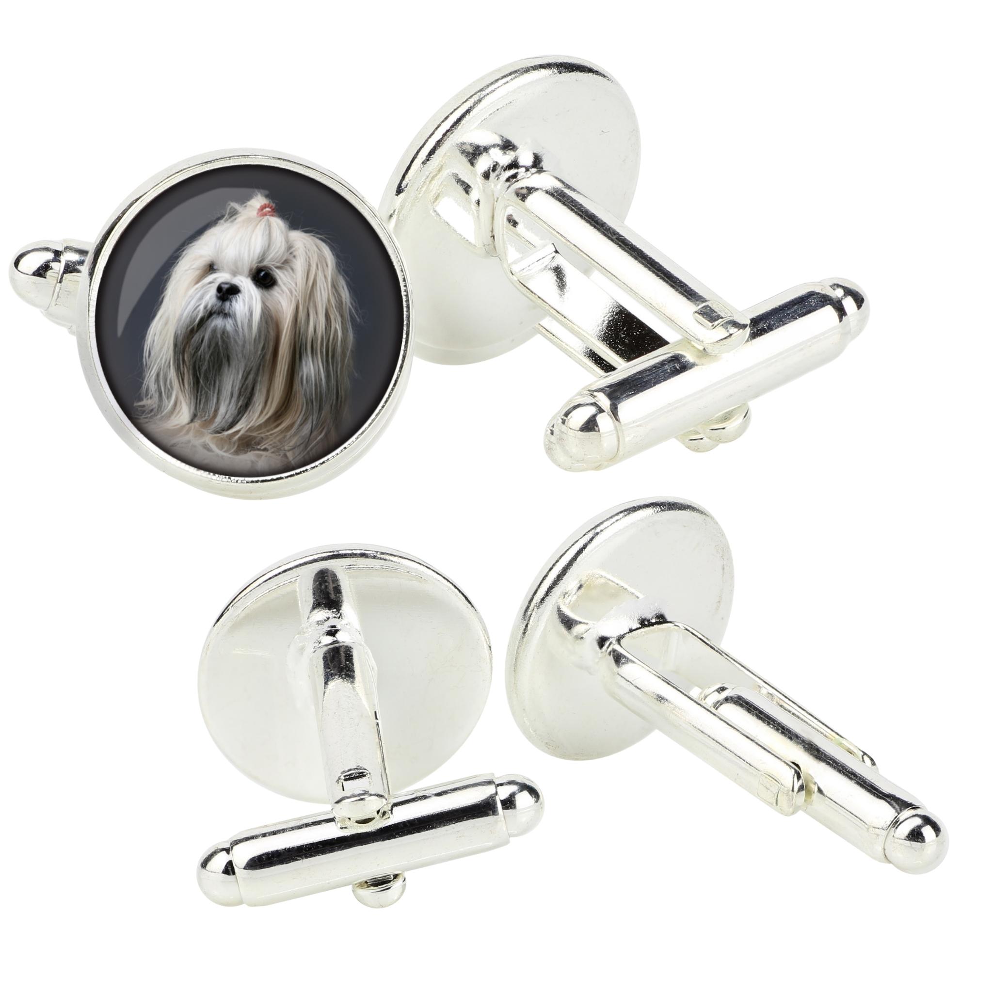 

Lhasa Apso - cufflinks in a box, handmade jewelry, product of the Art-Dog brand срібний