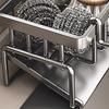 Drain Rack Rustproof Carbon Steel Organizer with Detachable Drain Tray Storage Rack for Kitchen Sink Sponges Soap