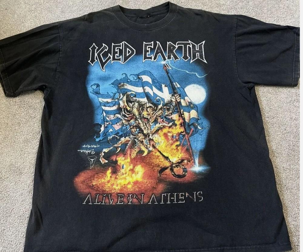Vintage Iced Earth Shirt 1999 Alive In Athens Tour Live
