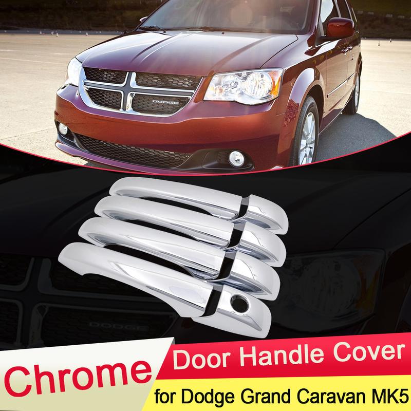 For Dodge Grand Caravan MK5 2008~ Chrome Door Handle Cover Trim Catch Set Car Styling Accessories 2009 2010 2011 2012 2013