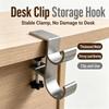 Clamp-on Backpack Hanger Double-Hook Table Edge Storage Hook Durable Table Hanging Hook  Dormitory
