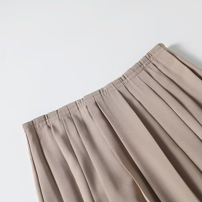 Fashion Style 2024 Autumn New Arrival Women's Commute Style Draping Effect Long Half-Length Pleated Skirt 05209923711