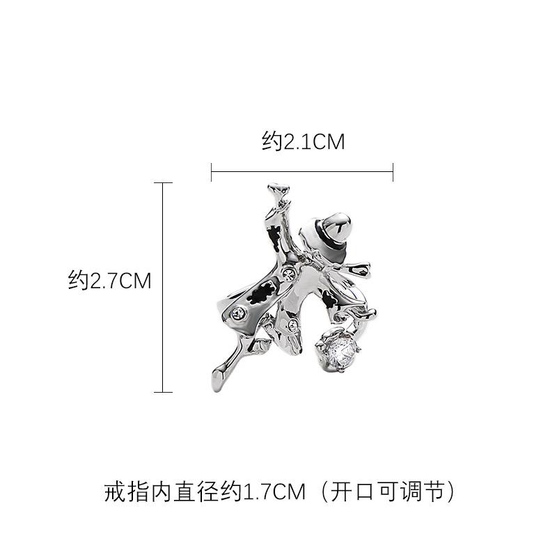 Zircon scarecrow ring temperament index finger ring cold wind personalized jewelry