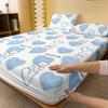 1 Cartoon Cute Plant Flower Bear Printed Matte Fitted Sheet, Bedroom Printed Bed Cover, Bedding (Excluding Pillowcases)