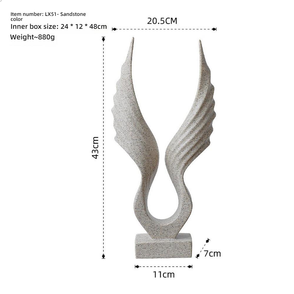 Minimalist Golden Angel Wing Figurine - Small Resin Memorial Gift for Healing, Hope Desk Decor for Her/Him