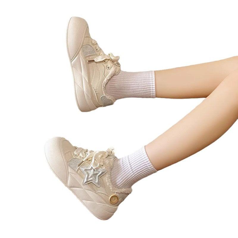 Girls shoes new winter children middle and older children two cotton board shoes girls velvet soft baseplate shoes