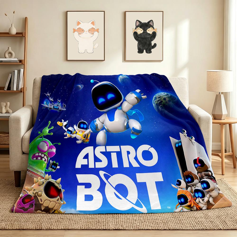 Astro Bot Flannel Blanket Throw Blanket Soft Warm Sofa Bed Camping home Decor Unique Christmas Gift C9261084