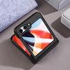 For Samsung Galaxy Z Flip6 5G Case Leather+PC Phone Cover with Rear Screen Film and Hinge