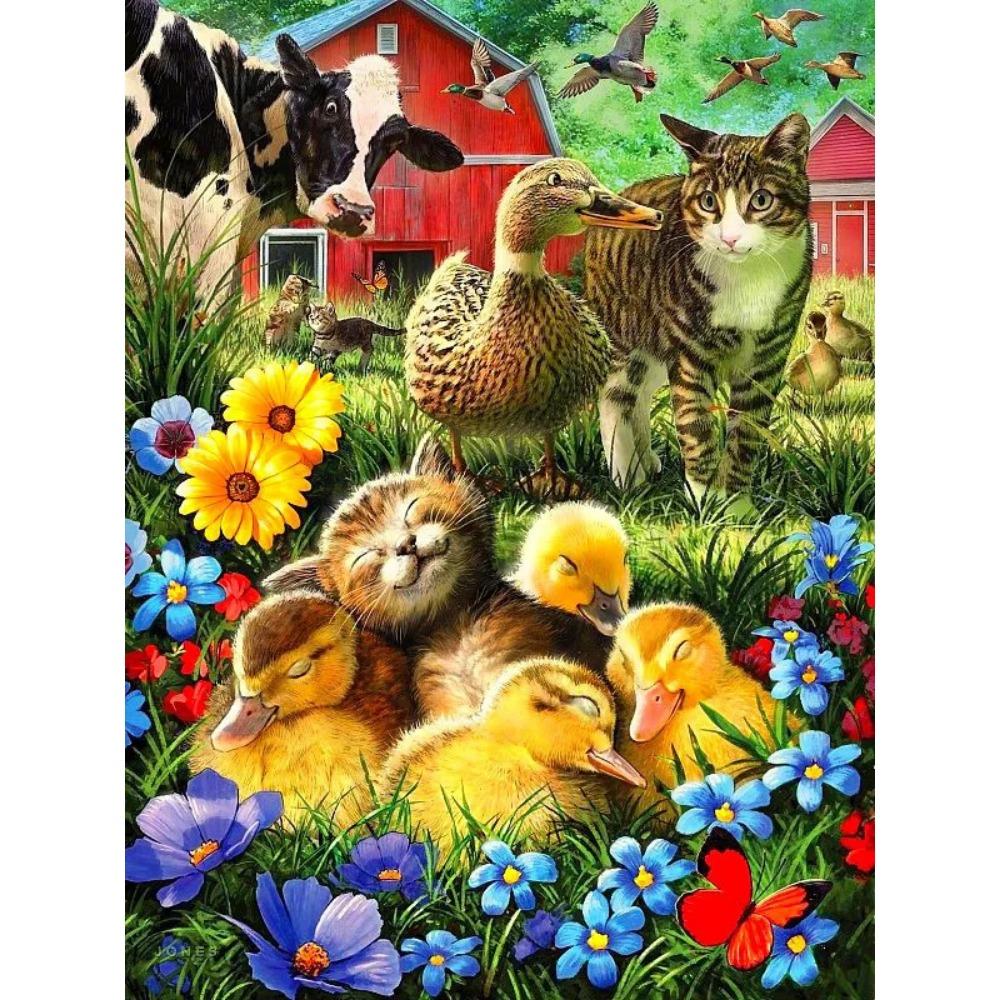 ציור יהלומים תרגיל מלא חג המולד חתול עגול ציור יהלומים בעבודת יד סוס בעלי חיים Diy יהלומי פסיפס ציור בית קישוט