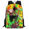 Printed Two-Dimensional Chainsaw Man Schoolbag, Primary School Student Cartoon Chaaw Man Backpack