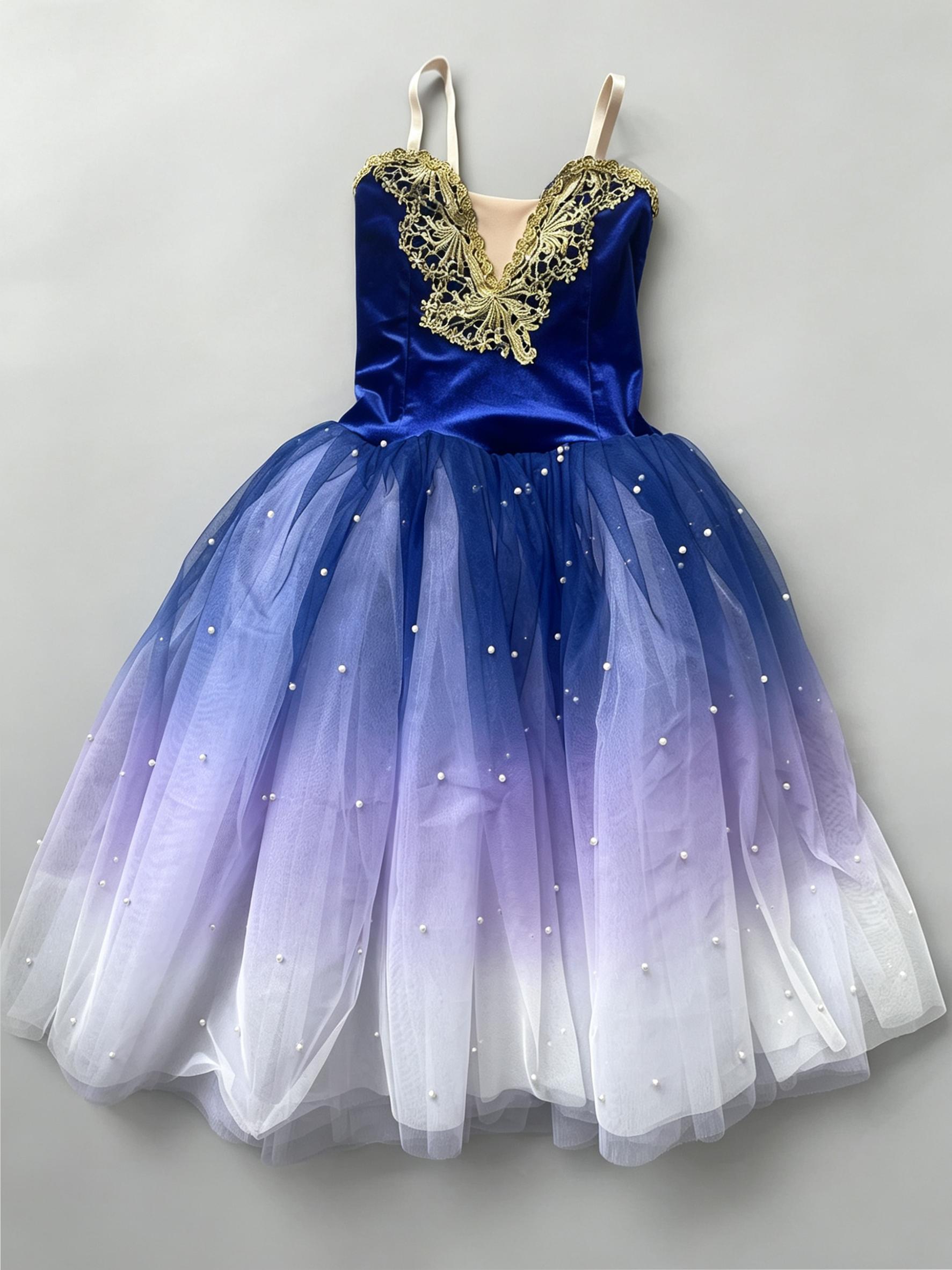 Professional tutu long romantic tutu suspender ballet swan lake ballet ladies children girl fairy ballet costume women 110 синий
