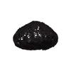 Brown Hat Crochet Knit Beret - Black