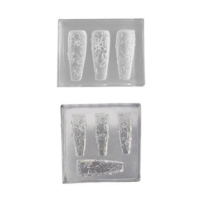Vielseitiges Nail Art Schablonenwerkzeug Stilvolle Silikon-Nail-Art-Formen Präge- und Schnitzschablonen für Nagelkunst-Enthusiasten