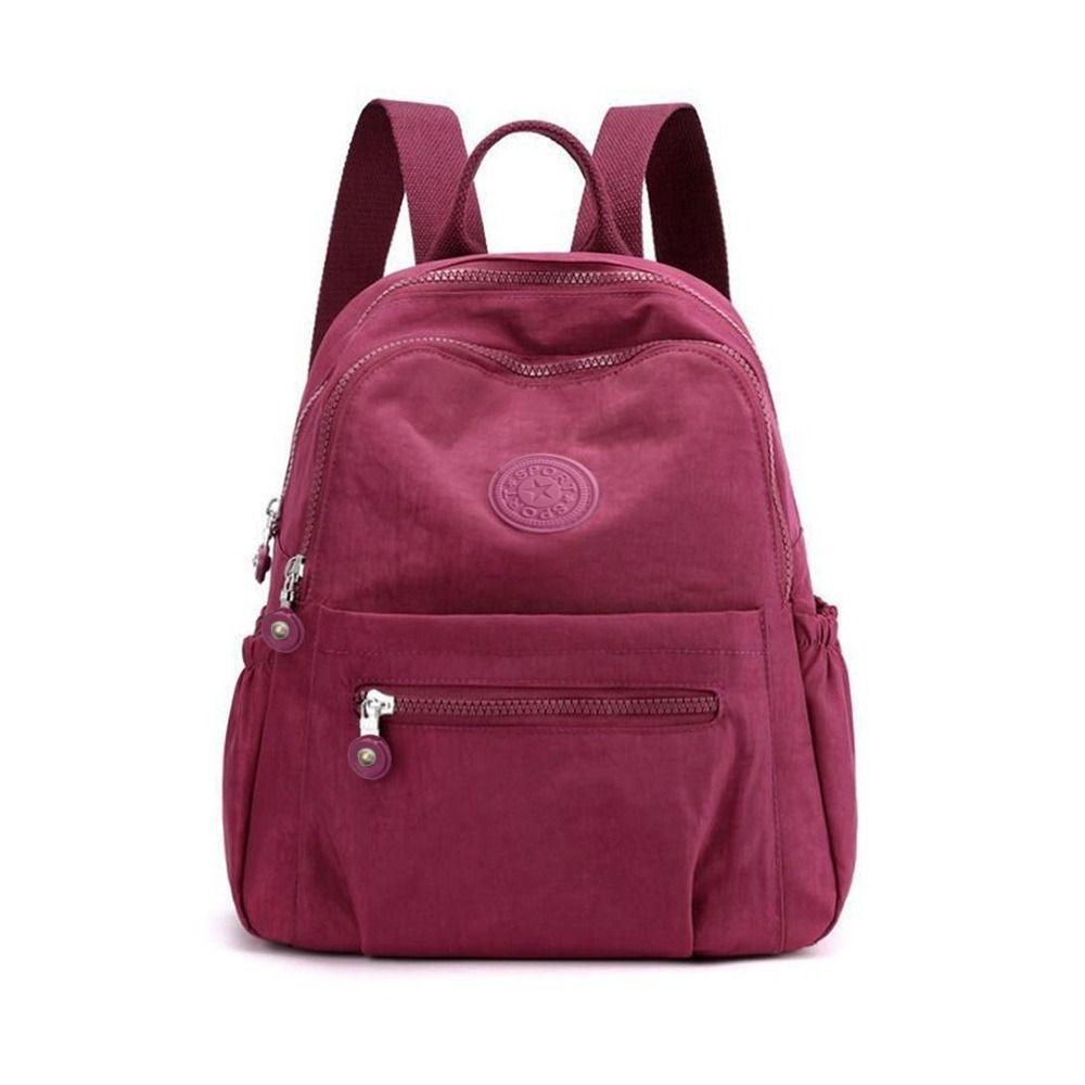 

Simple Nylon Shoulder Bag Large Capacity Mini Rucksack Lightweight Waterproof Wear-resistant Small Backpack Travel Supply вино красного