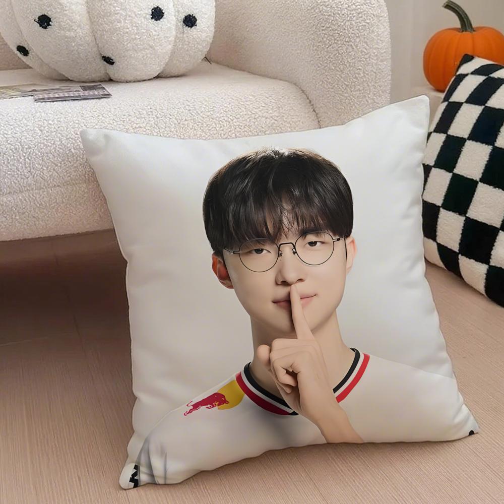 Fashion Modern L-Lol T-T1 F-Faker Cushion Cover Throw Pillow Cover Hidden Button Durable Polyester Chair Cushion