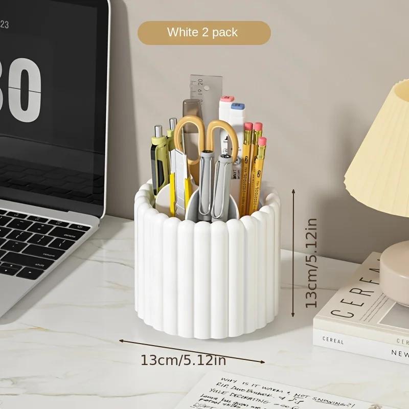 

Pen Holder For Desk Pencil Holder 5 Slots 360° Degree Rotating Desk Organizer Accessories Cute Pen Cup Pot