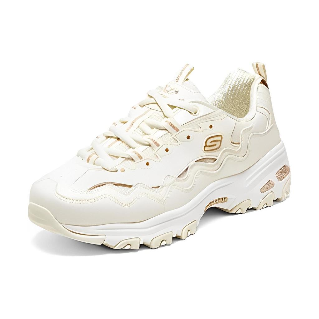 Skechers DLites 1.0 Trendy Comfort Thick Sole Low Top Casual Shoes Women Sneaker Off-White 896242-OFWT