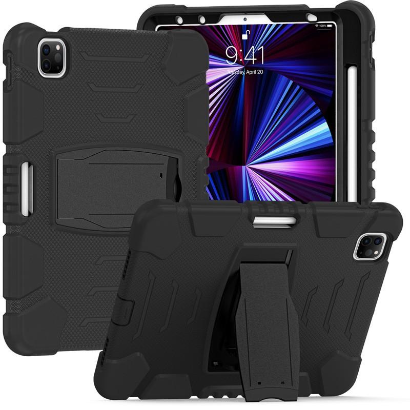Silicone Full Cover Case With Kickstand IPad Pro 12.9 Inch 11 Shockproof Anti-Slip Heat Dissipation Scratch