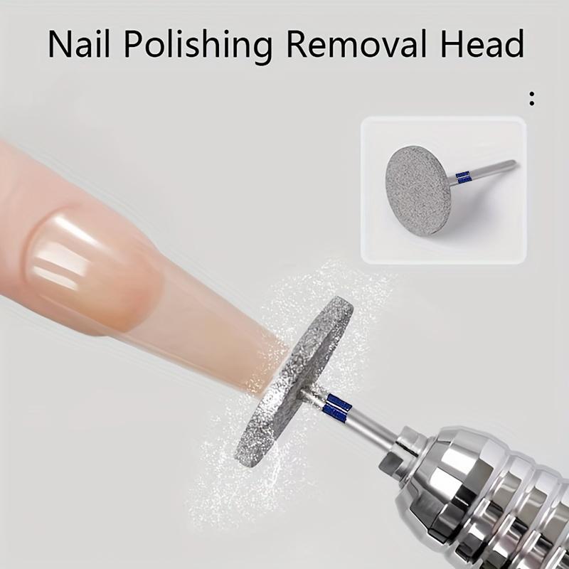 Manicure Flying Saucer Polishing Head T Round Metal Nail Drill Bit Short Tip Trimming DIY Nail Art Tool Accessories