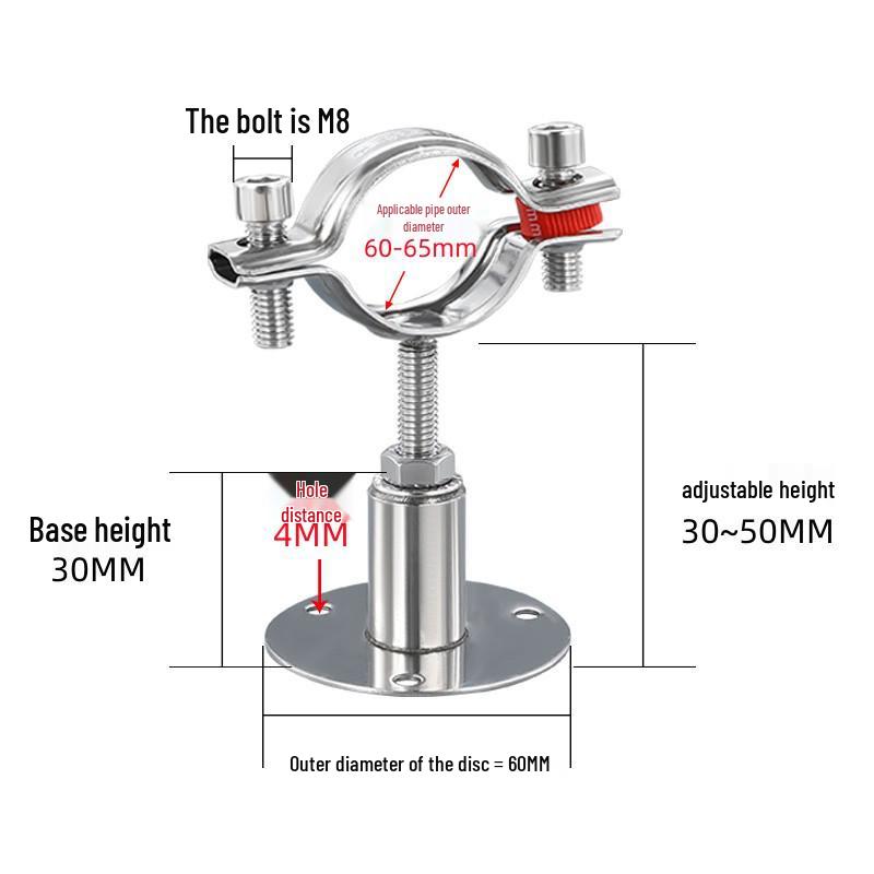 Stainless Steel Pipe Fixing Bracket Clamp for Gas and Water Pipes