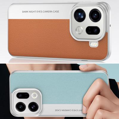 Jednoduché Kožené Klasické Barevně Blokované Slitina Čočky Zvýšené Pouzdro Pro OPPO Find X9 Pro x9 X8 Ultra X8s + X8 Pro Všestranný Kryt