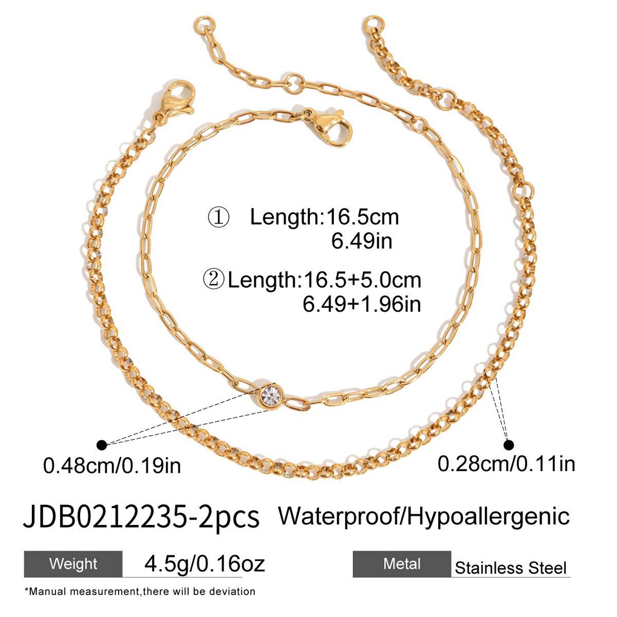 Titanium Steel Double Layer Crystal Bracelet Women Minimalist Luxury Jewelry