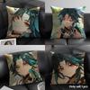 Xiao Genshin Impact Cute Cushion Cover Natural Linen Organic Fabric Double-Sided Printing Sofa Home Decor Gift Pillow Case