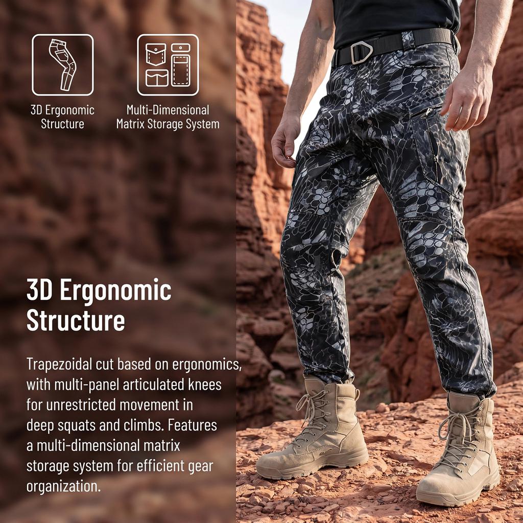 Men Pants Multi Pocket Breathable Outdoor Hiking Fishing Construction Work Trousers for Daily Use