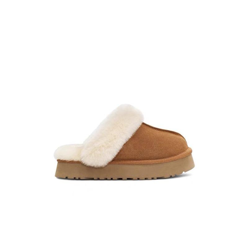 Women's New Thick-soled Snow Boots with Anti-slip Toe, Flat Bottom, Half-trap Cotton Shoes