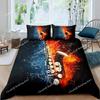 Saxophone Duvet Cover Set Rotating Musical Notes Bedding Set Musical Instrument Retro Jazz Music Twin 3D Quilt Cover for Kids