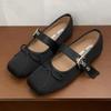 Fashion Sweet Butterfly-knot Mary Jane Shoe Women Retro Square Toe Shallow Ballet Flats Comfort Soft Sole Designer Shoe