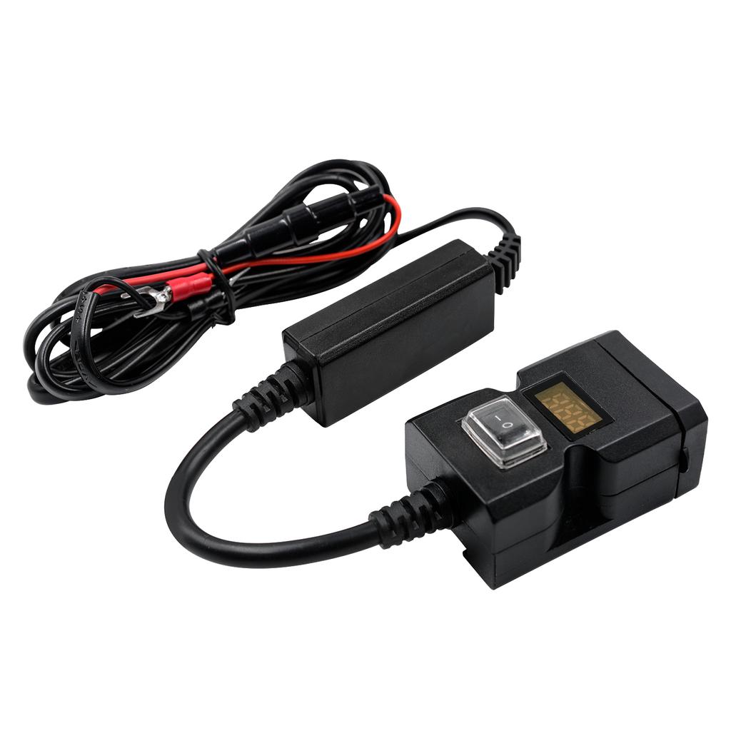 Motorcycle Electric Car USB Mobile Phone Charging Waterproof Switch Integrated Handle Bar Rearview Mirror, 9-32V