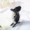Korean Rainbow Hair Clips Claw Crabs Mink Fluff Hair Ball For Barrettes Bun Hair Clamps Pearl Hairpin Ponytail Hair Accessories