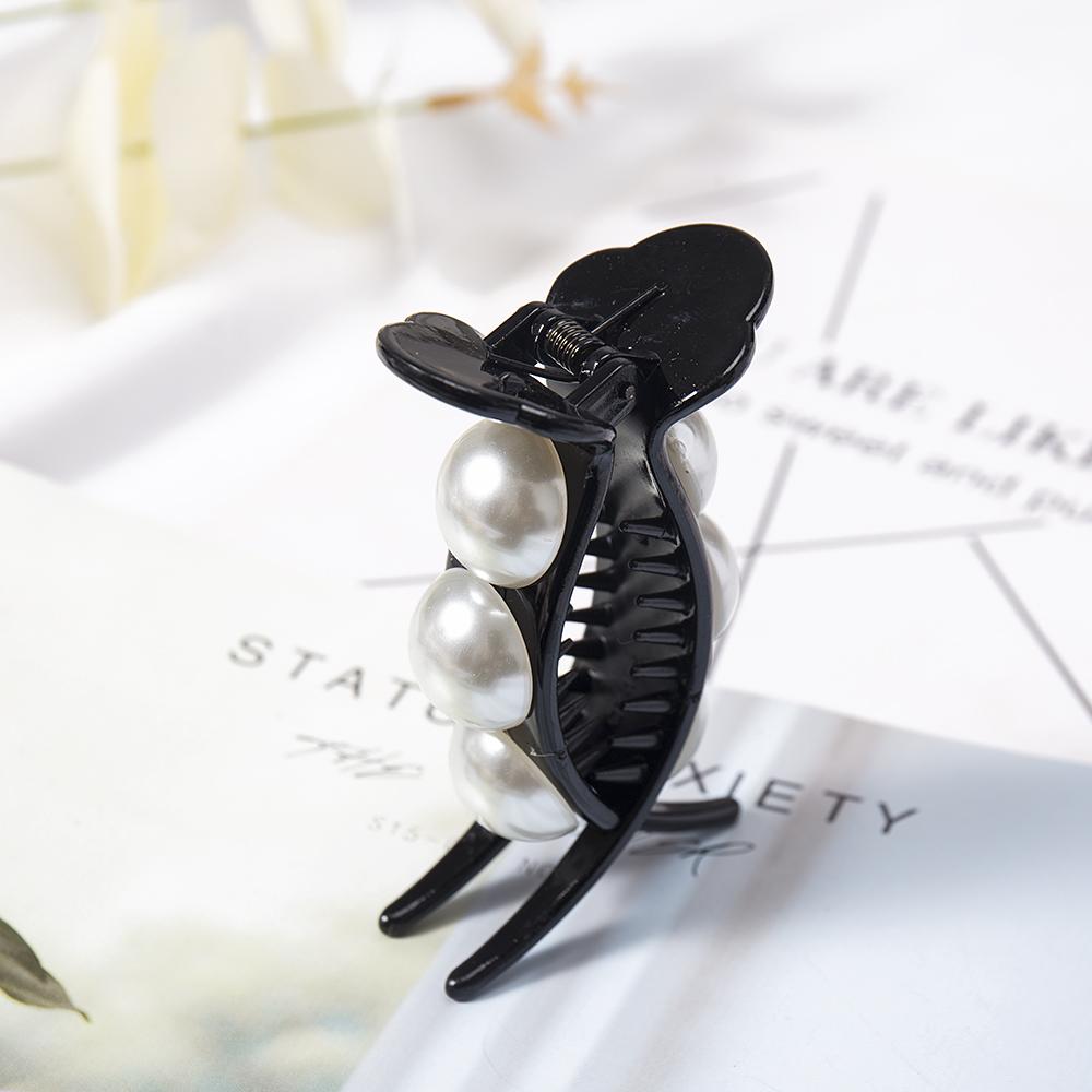 Korean Rainbow Hair Clips Claw Crabs Mink Fluff Hair Ball For Barrettes Bun Hair Clamps Pearl Hairpin Ponytail Hair Accessories