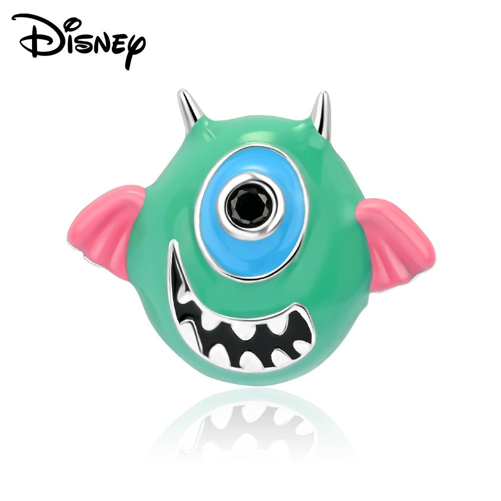 Disney 925 Silver Mickey and Flower Fairy Pendant Beads Suitable for Girls To DIY Original Bracelets Fashion Gifts