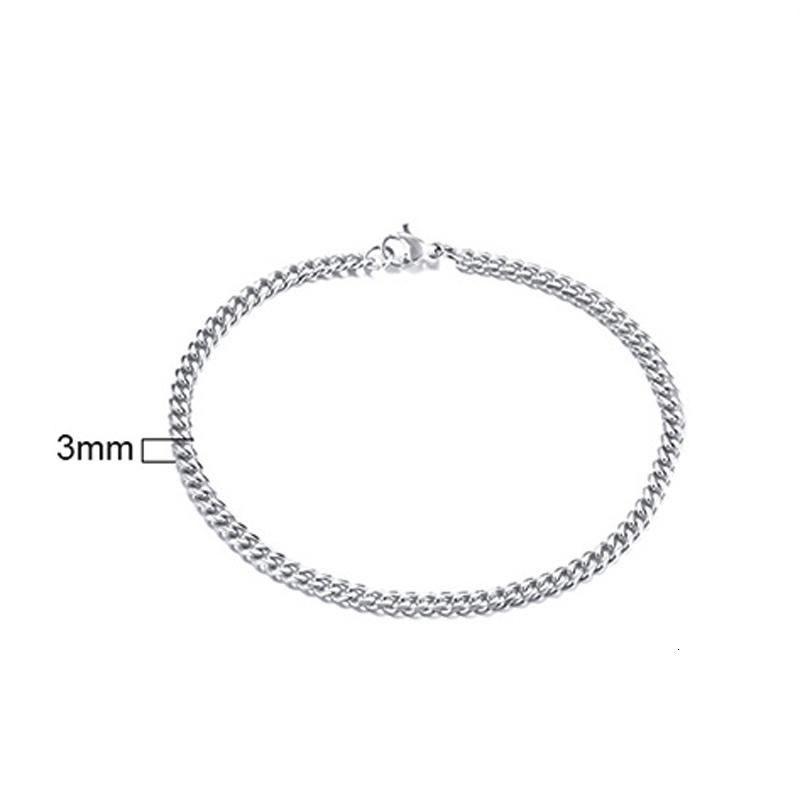 

Curb Cuban Link Chain Bracelet for Men Women Couples Stainless Steel Wristbands 3mm to 11mm to Boyfreind husbands 18cm 7inch