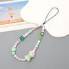 Short Phone Charm Beads Sling Mobile Phone Lanyard Dog Cartoon Beaded Phone Chain  Car Key
