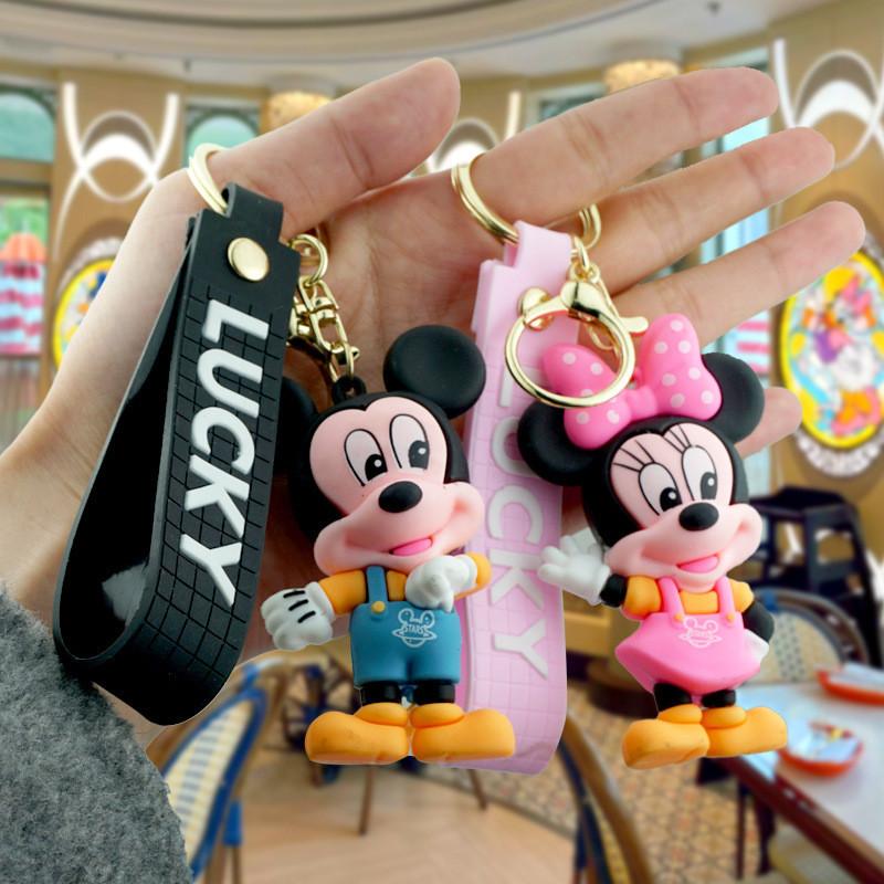 Disney Character Keychain Cute Minnie And Daisy Backpack Pendant Rubber Charm