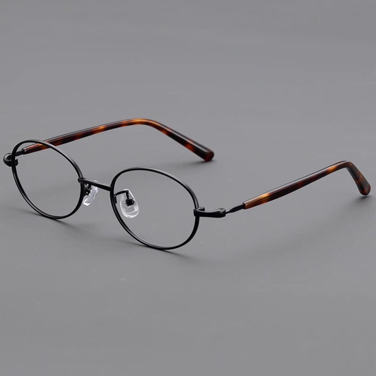 

Vintage anti-blue light flat mirror oval design full frame glasses round glasses for women and men flexible frames
