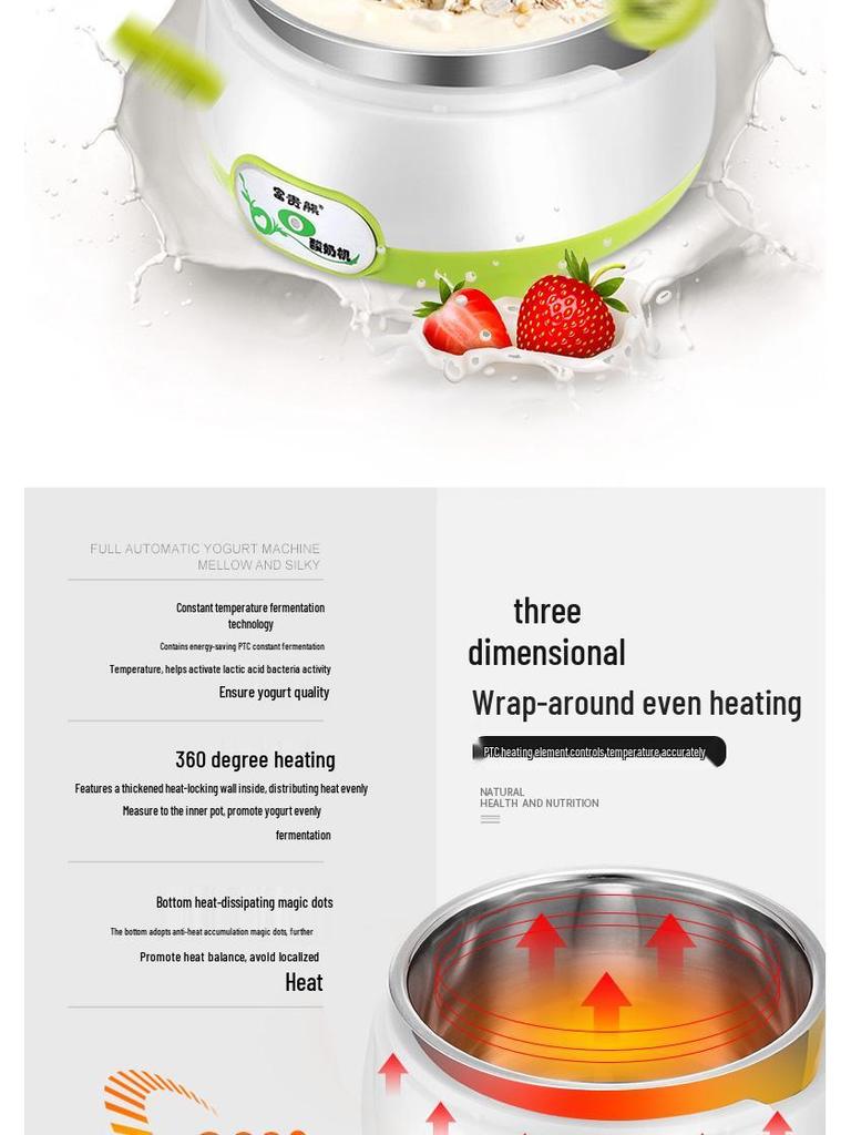 Aparat Automat pentru Iaurt, Natto și Vin de Orez cu 50 Pliculețe de Praf de Bacterii și 3 Pahare - Mini Aparat Multifuncțional de Uz Casnic