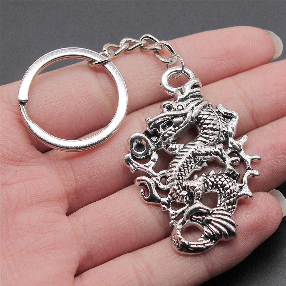 Anime Dragon Snake Oriental Keychain for Office Workers Fashion Casual Gift for Kids Retro School Charm