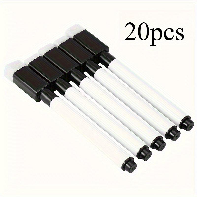 

20 Pack Whiteboard Markers with Built-in Erasers - Black Dry Erase Markers, Medium Tip for Smooth Writing, for Office Use