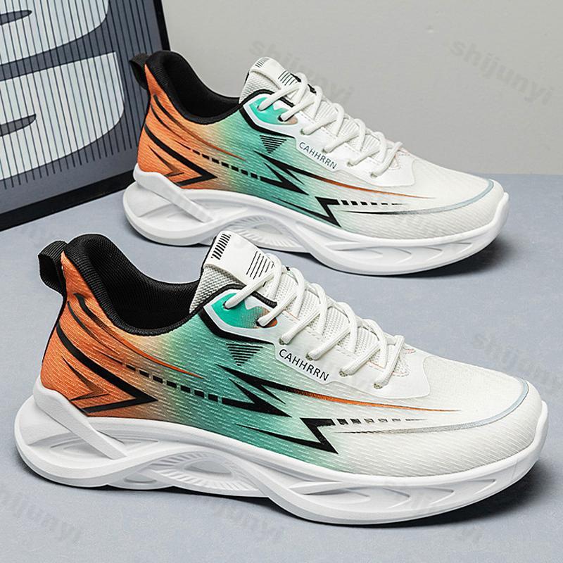 Fashion 2025 Summer New Mesh Sports Running Shoes Gradient Breathable Thick Bottom Versatile Casual Lightweight Men's Shoes Trendy Shoes